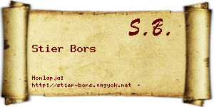 Stier Bors névjegykártya